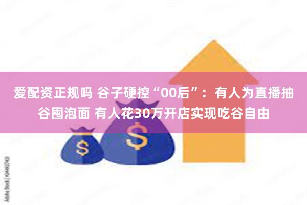 爱配资正规吗 谷子硬控“00后”：有人为直播抽谷囤泡面 有人花30万开店实现吃谷自由
