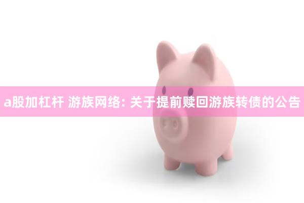a股加杠杆 游族网络: 关于提前赎回游族转债的公告