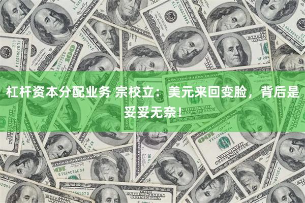 杠杆资本分配业务 宗校立：美元来回变脸，背后是妥妥无奈！