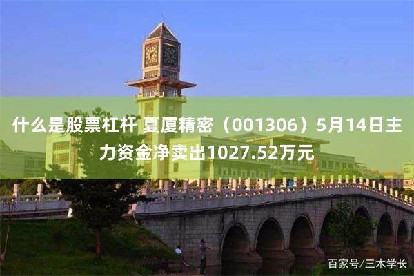什么是股票杠杆 夏厦精密（001306）5月14日主力资金净卖出1027.52万元