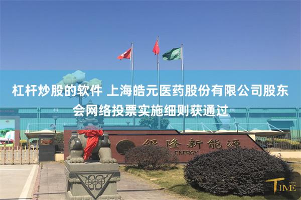 杠杆炒股的软件 上海皓元医药股份有限公司股东会网络投票实施细则获通过