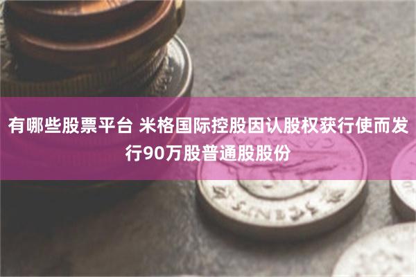 有哪些股票平台 米格国际控股因认股权获行使而发行90万股普通股股份