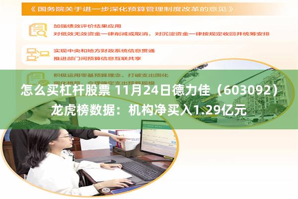 怎么买杠杆股票 11月24日德力佳(603092)龙虎榜数据:机构净买入1.29亿元