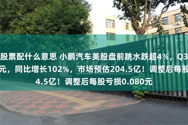 股票配什么意思 小鹏汽车美股盘前跳水跌超4%，Q3营收203.8亿元，同比增长102%，市场预估204.5亿！调整后每股亏损0.080元
