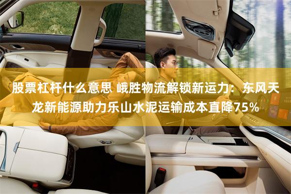 股票杠杆什么意思 峨胜物流解锁新运力：东风天龙新能源助力乐山水泥运输成本直降75%