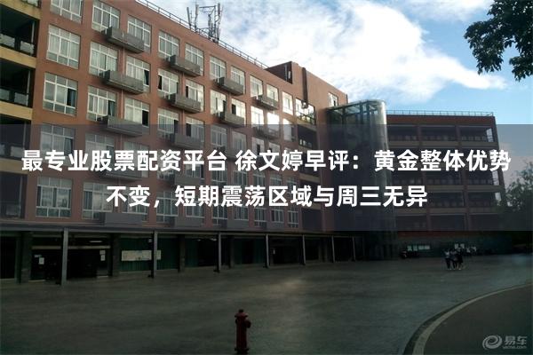 最专业股票配资平台 徐文婷早评：黄金整体优势不变，短期震荡区域与周三无异