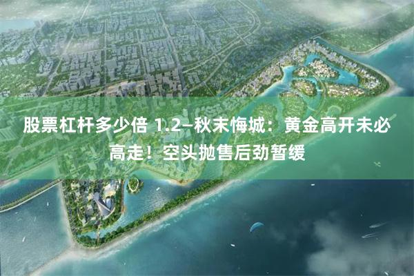 股票杠杆多少倍 1.2—秋末悔城：黄金高开未必高走！空头抛售后劲暂缓