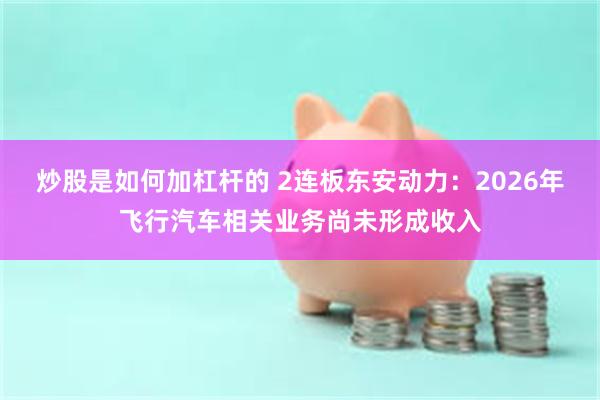 炒股是如何加杠杆的 2连板东安动力：2026年飞行汽车相关业务尚未形成收入