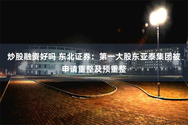 炒股融资好吗 东北证券：第一大股东亚泰集团被申请重整及预重整