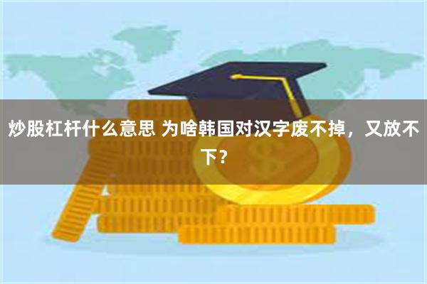 炒股杠杆什么意思 为啥韩国对汉字废不掉,又放不下?