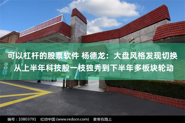 可以杠杆的股票软件 杨德龙：大盘风格发现切换 从上半年科技股一枝独秀到下半年多板块轮动