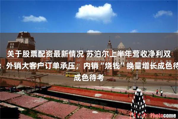 关于股票配资最新情况 苏泊尔上半年营收净利双降：外销大客户订单承压，内销“烧钱”换量增长成色待考