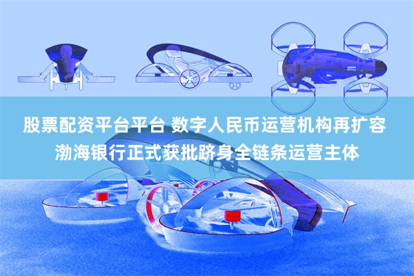 股票配资平台平台 数字人民币运营机构再扩容 渤海银行正式获批跻身全链条运营主体